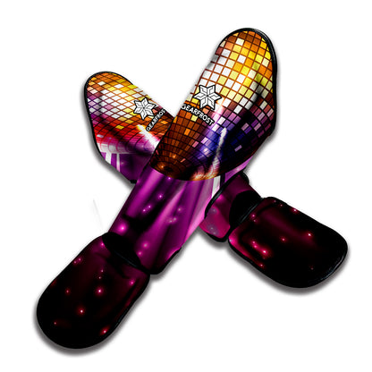 Purple Light Disco Ball Print Muay Thai Shin Guard
