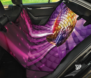 Purple Light Disco Ball Print Pet Car Back Seat Cover