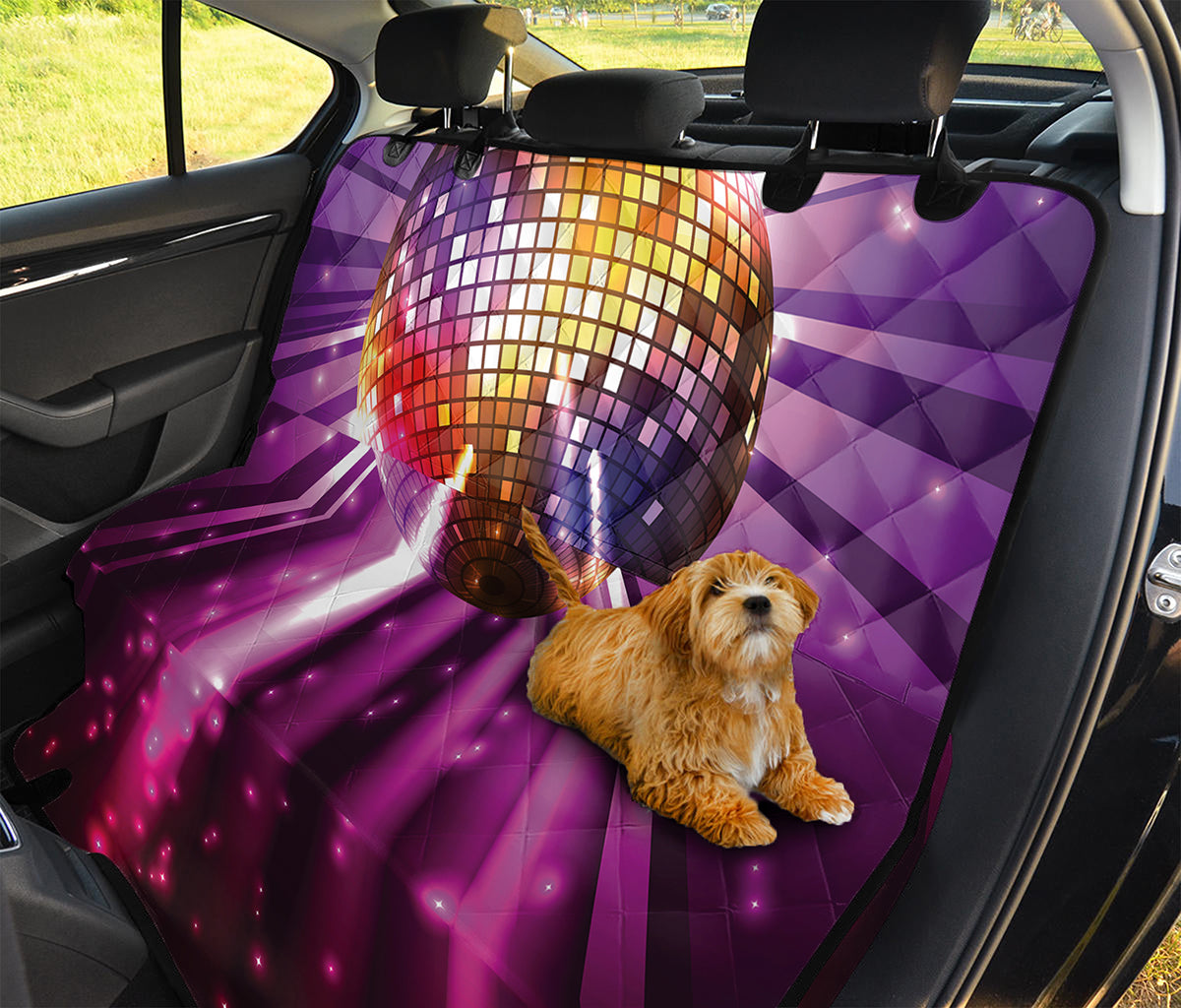 Purple Light Disco Ball Print Pet Car Back Seat Cover