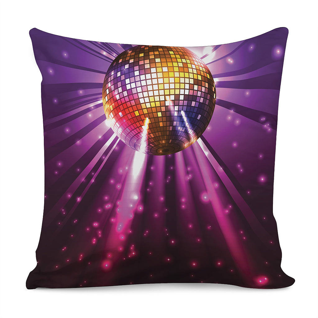 Purple Light Disco Ball Print Pillow Cover