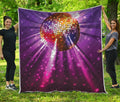 Purple Light Disco Ball Print Quilt