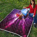 Purple Light Disco Ball Print Quilt