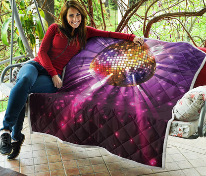 Purple Light Disco Ball Print Quilt