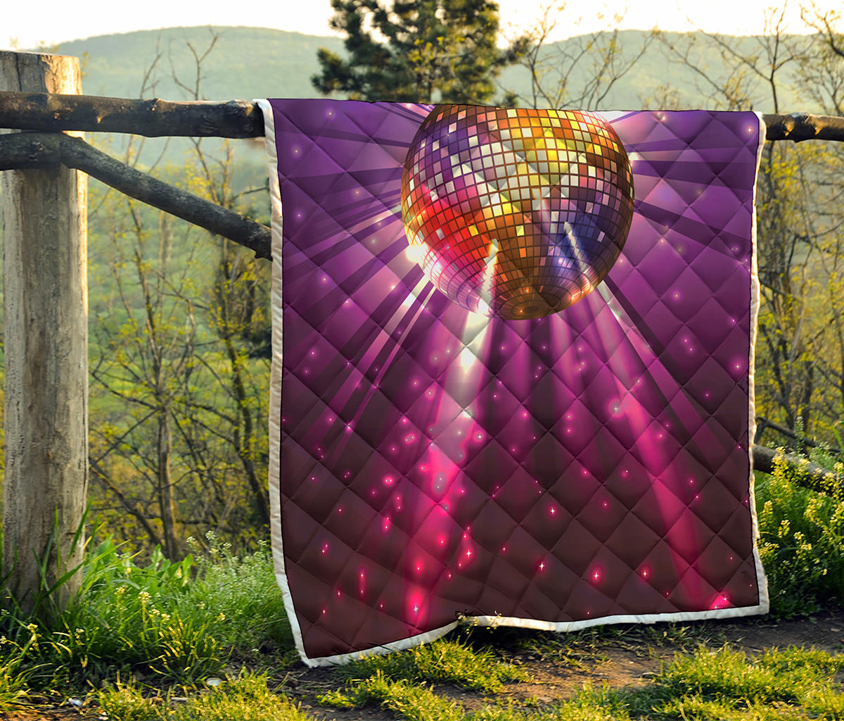 Purple Light Disco Ball Print Quilt