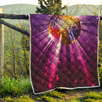 Purple Light Disco Ball Print Quilt