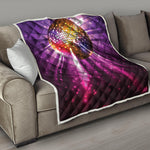 Purple Light Disco Ball Print Quilt
