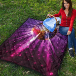 Purple Light Disco Ball Print Quilt