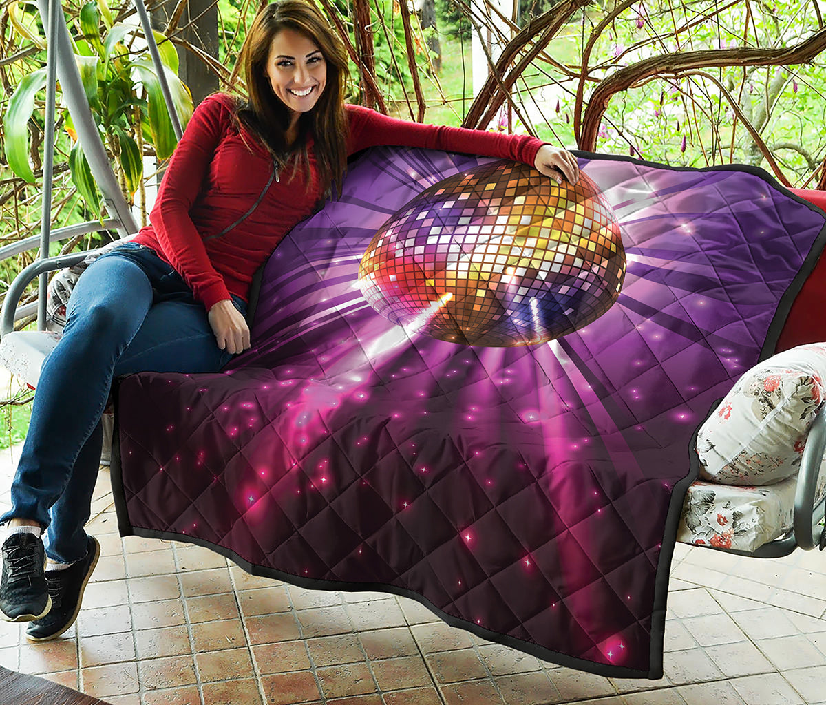 Purple Light Disco Ball Print Quilt