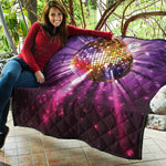 Purple Light Disco Ball Print Quilt