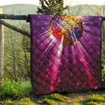 Purple Light Disco Ball Print Quilt