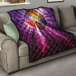 Purple Light Disco Ball Print Quilt