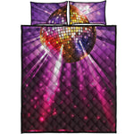 Purple Light Disco Ball Print Quilt Bed Set