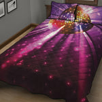 Purple Light Disco Ball Print Quilt Bed Set