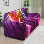 Purple Light Disco Ball Print Sofa Cover