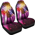 Purple Light Disco Ball Print Universal Fit Car Seat Covers