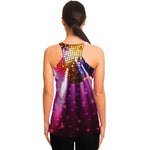 Purple Light Disco Ball Print Women's Racerback Tank Top