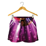 Purple Light Disco Ball Print Women's Shorts