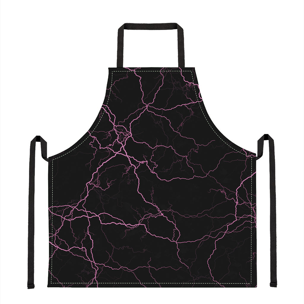 Purple Lightning Print Apron