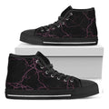 Purple Lightning Print Black High Top Sneakers