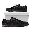 Purple Lightning Print Black Low Top Sneakers