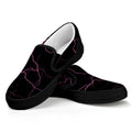 Purple Lightning Print Black Slip On Sneakers