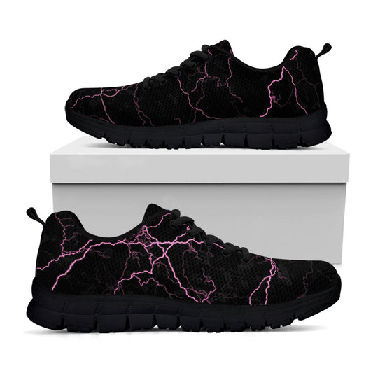 Purple Lightning Print Black Sneakers