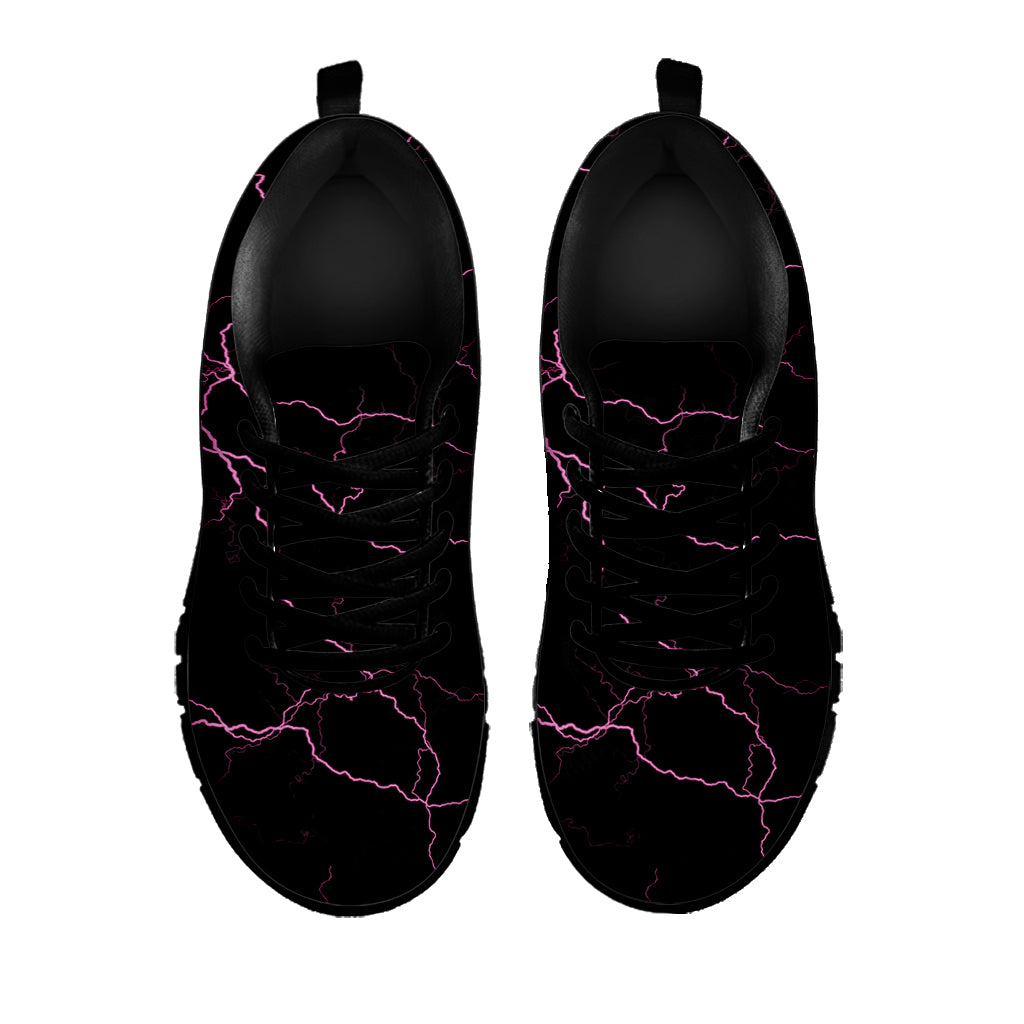 Purple Lightning Print Black Sneakers