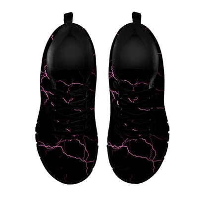 Purple Lightning Print Black Sneakers