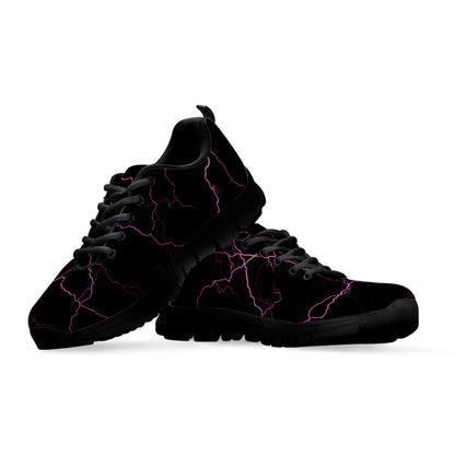 Purple Lightning Print Black Sneakers