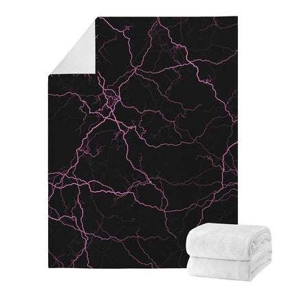 Purple Lightning Print Blanket