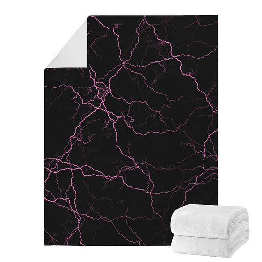 Purple Lightning Print Blanket