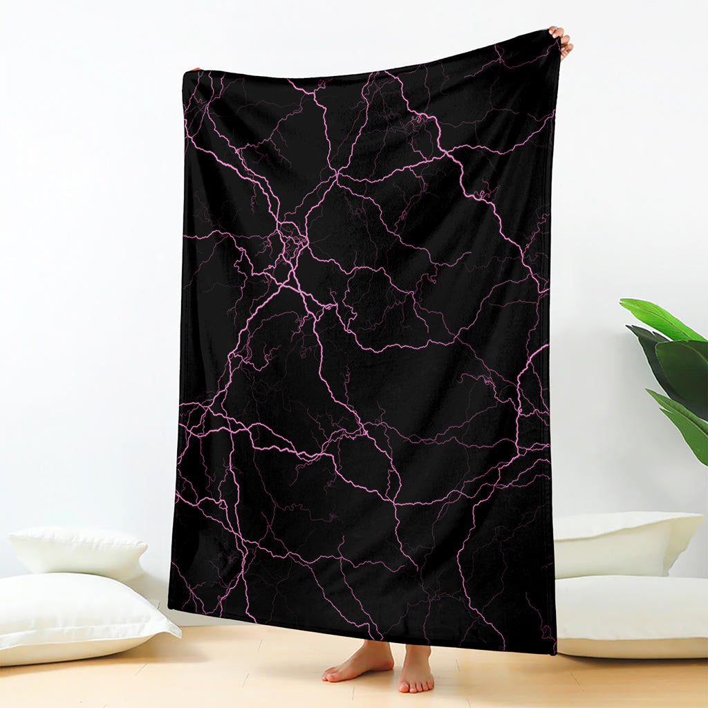 Purple Lightning Print Blanket