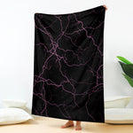 Purple Lightning Print Blanket