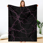 Purple Lightning Print Blanket