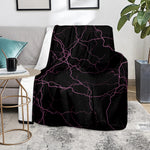 Purple Lightning Print Blanket