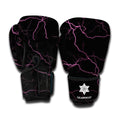 Purple Lightning Print Boxing Gloves