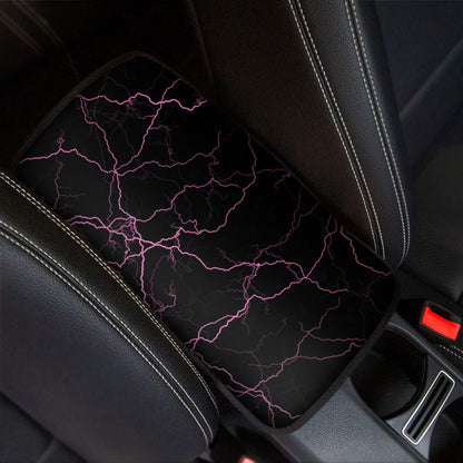 Purple Lightning Print Car Center Console Cover