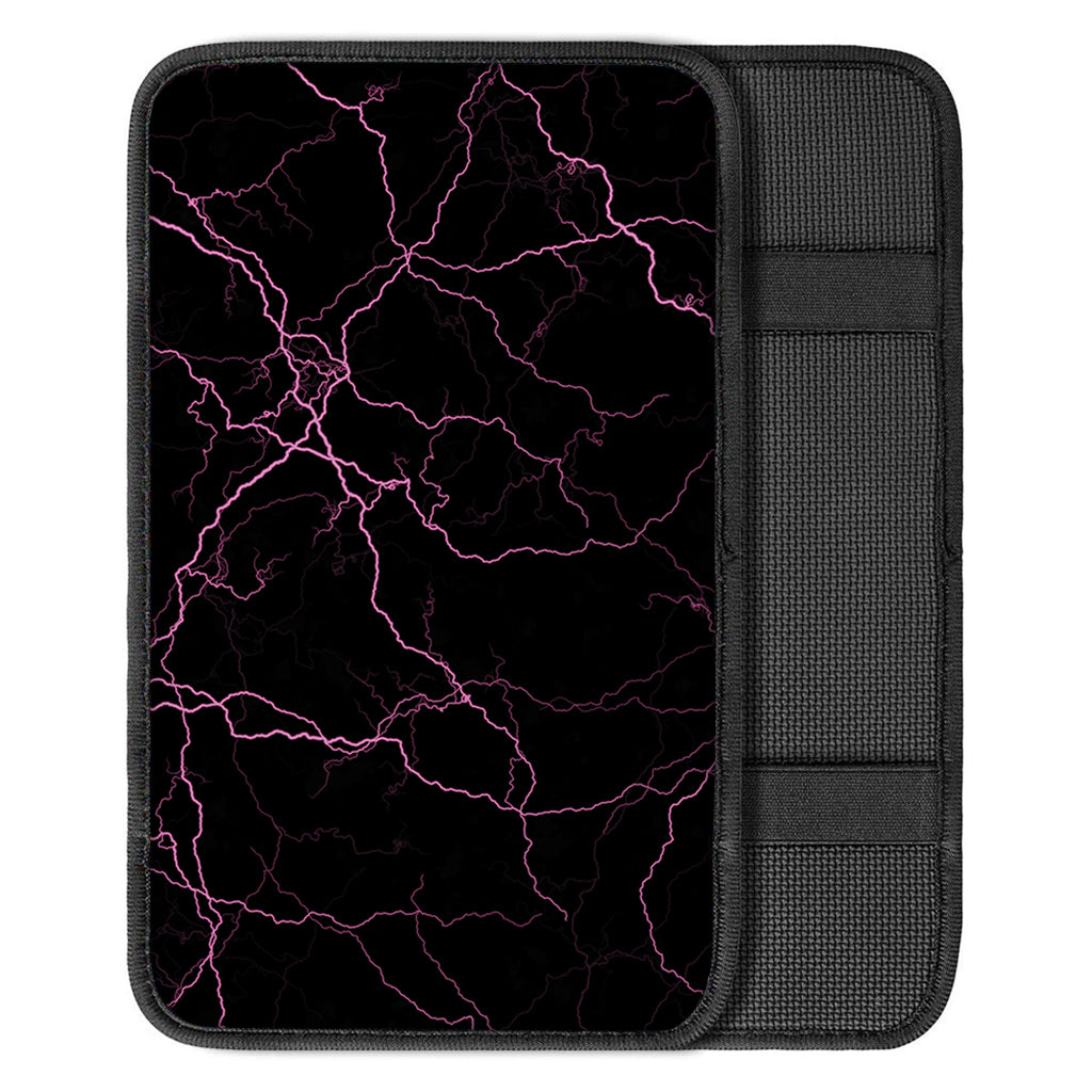 Purple Lightning Print Car Center Console Cover