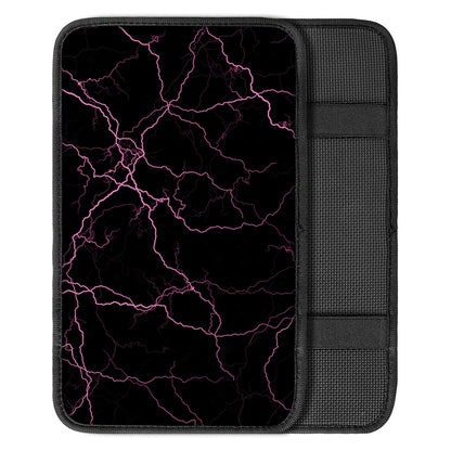 Purple Lightning Print Car Center Console Cover