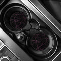 Purple Lightning Print Car Coasters
