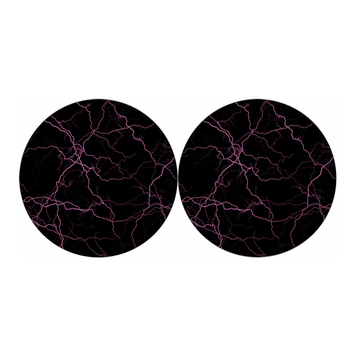 Purple Lightning Print Car Coasters