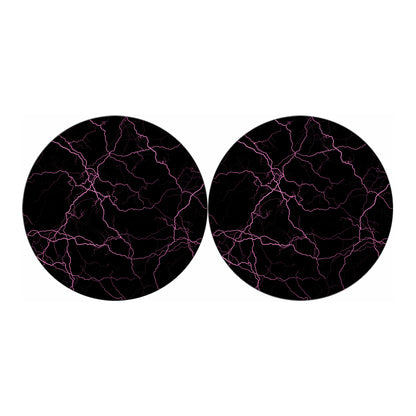 Purple Lightning Print Car Coasters