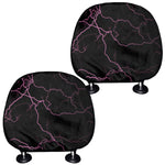 Purple Lightning Print Car Headrest Covers