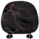 Purple Lightning Print Car Headrest Covers