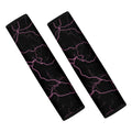 Purple Lightning Print Car Seat Belt Covers