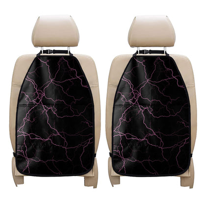 Purple Lightning Print Car Seat Organizers