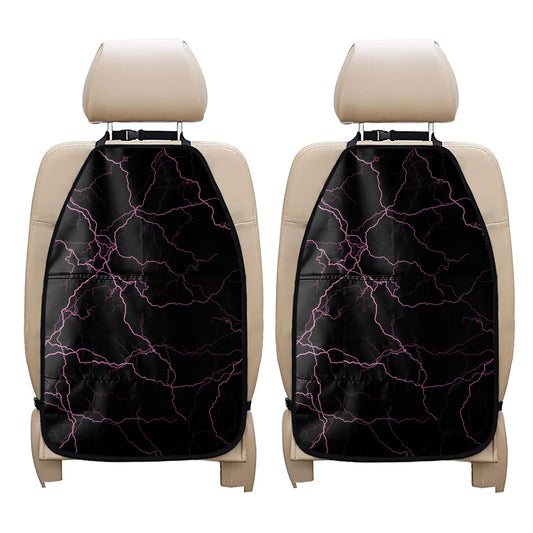 Purple Lightning Print Car Seat Organizers