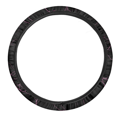 Purple Lightning Print Car Steering Wheel Cover
