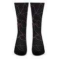Purple Lightning Print Crew Socks