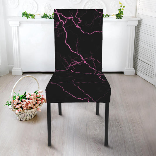 Purple Lightning Print Dining Chair Slipcover